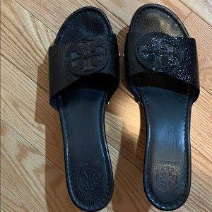 Tory Burch patent leather mules
